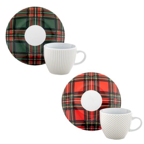 SET 6 TAZZE DA CAFFE' CON PIATTINO  Kilty EVVIVA