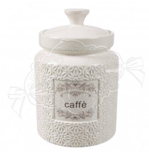 Set 3 barattoli in ceramica linea Daisy - H16x10 cm - Coccole di casa - immagine 2